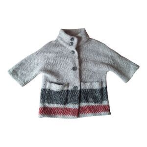 GAP Kids Gray Jacket with Black and Red Stripes